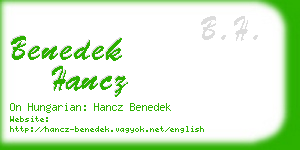 benedek hancz business card